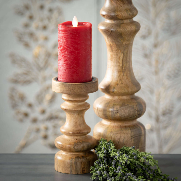Mango Wood Pillar Candle Holder