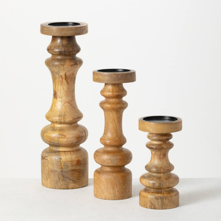 Mango Wood Pillar Candle Holder