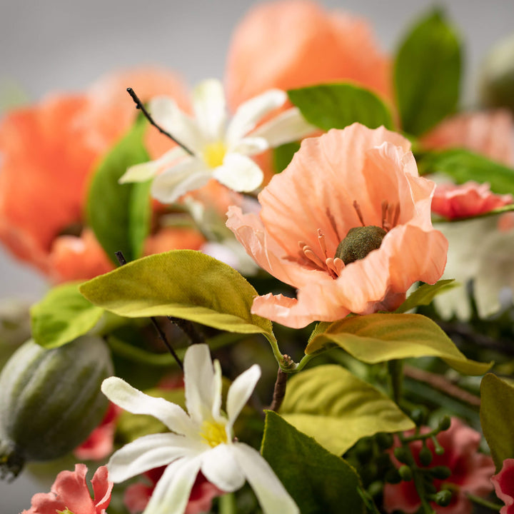 23" Peach Poppy Blooming Bush