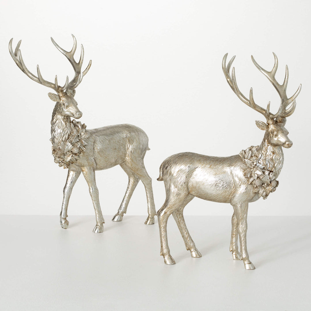Champagne Deer Figurine Resin