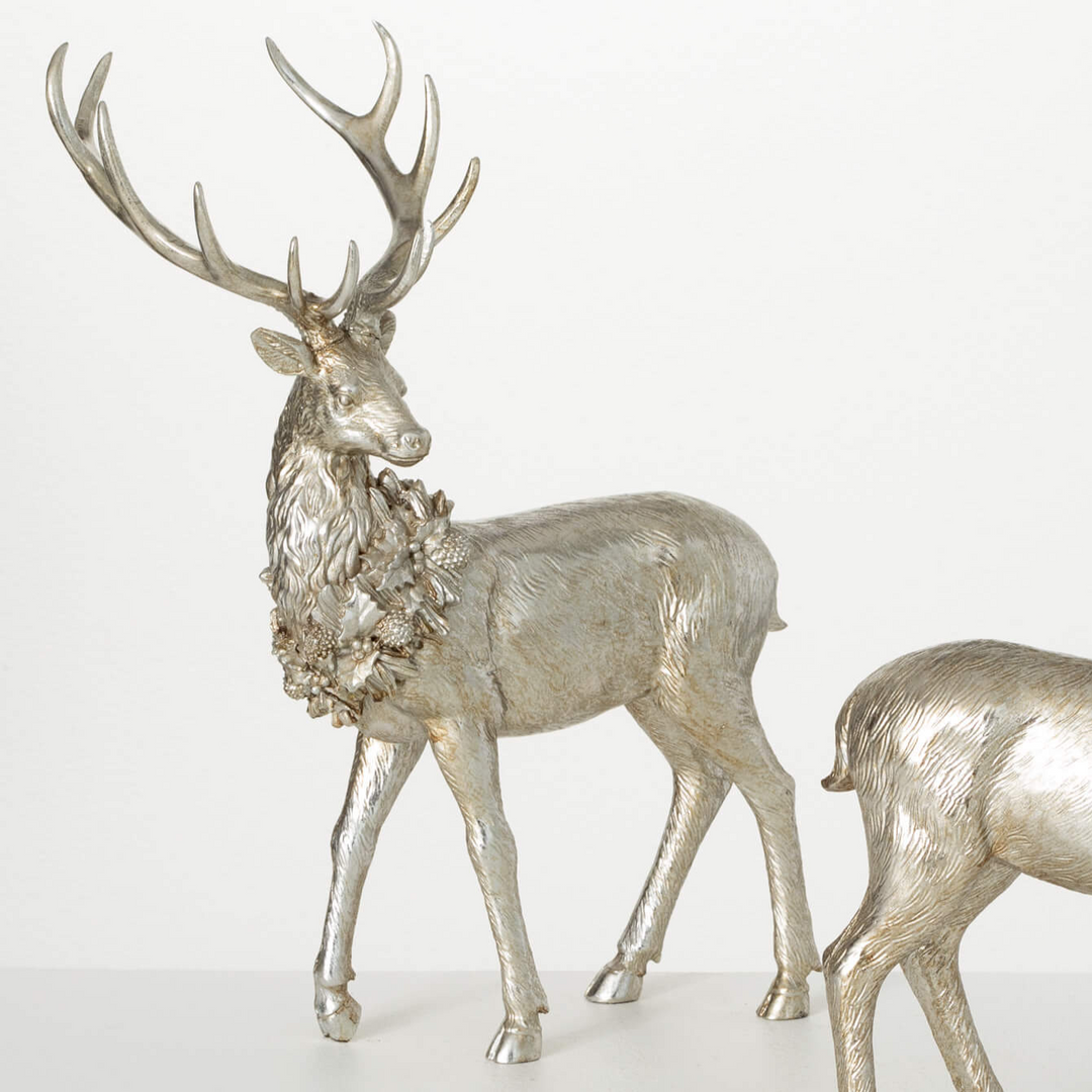 Champagne Deer Figurine Resin