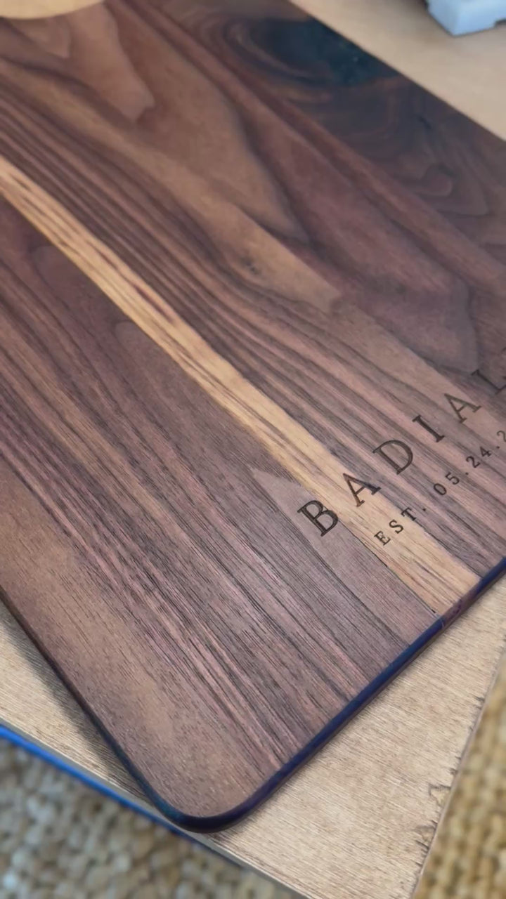 Personalized Black Walnut Charcuterie Board Gift Set