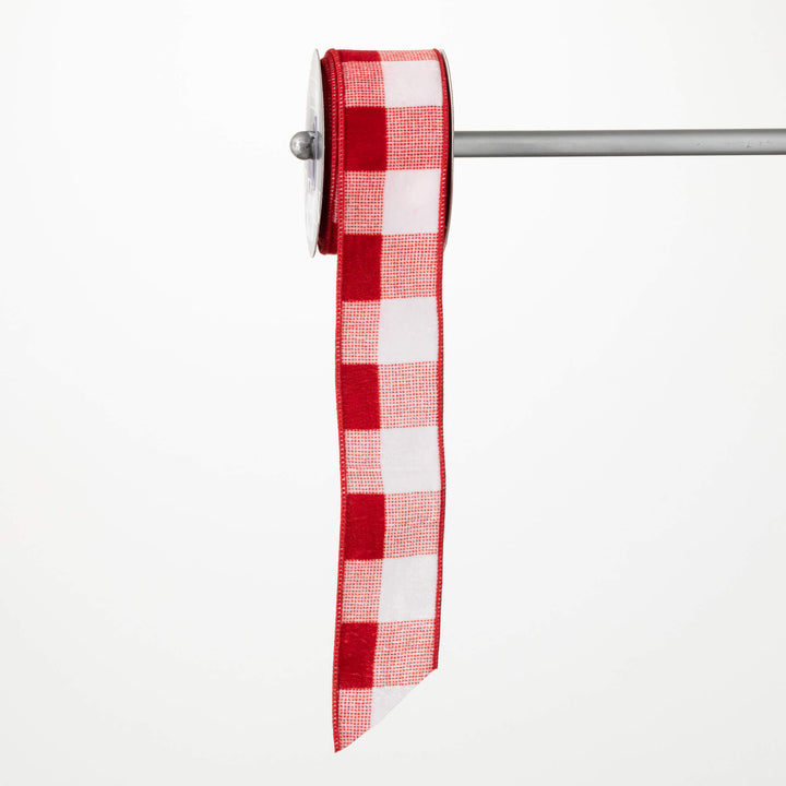 Gingham Red &amp; White Ribbon, 30&