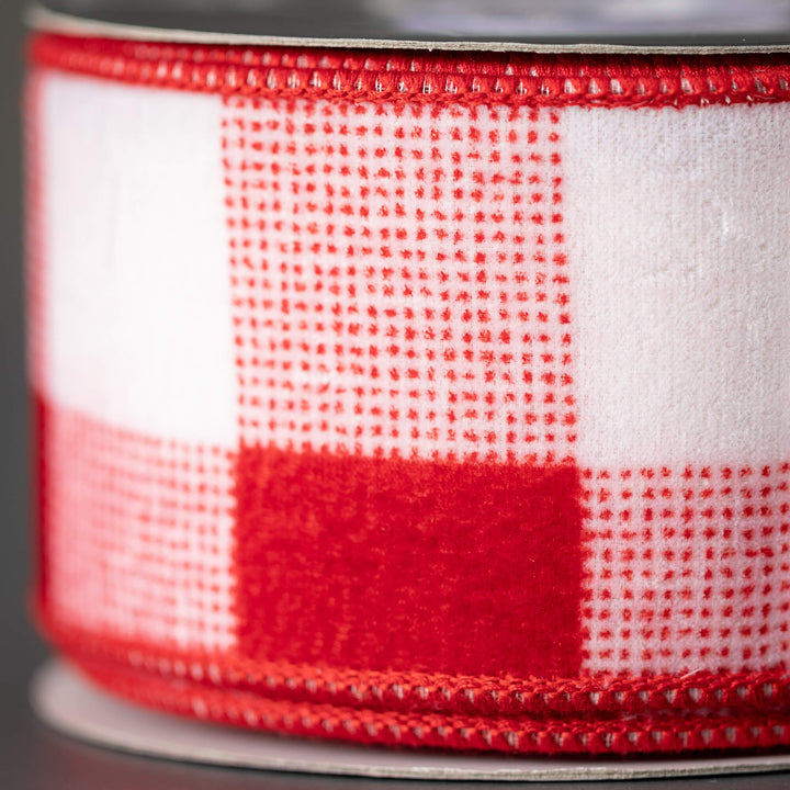 Gingham Red &amp; White Ribbon, 30&