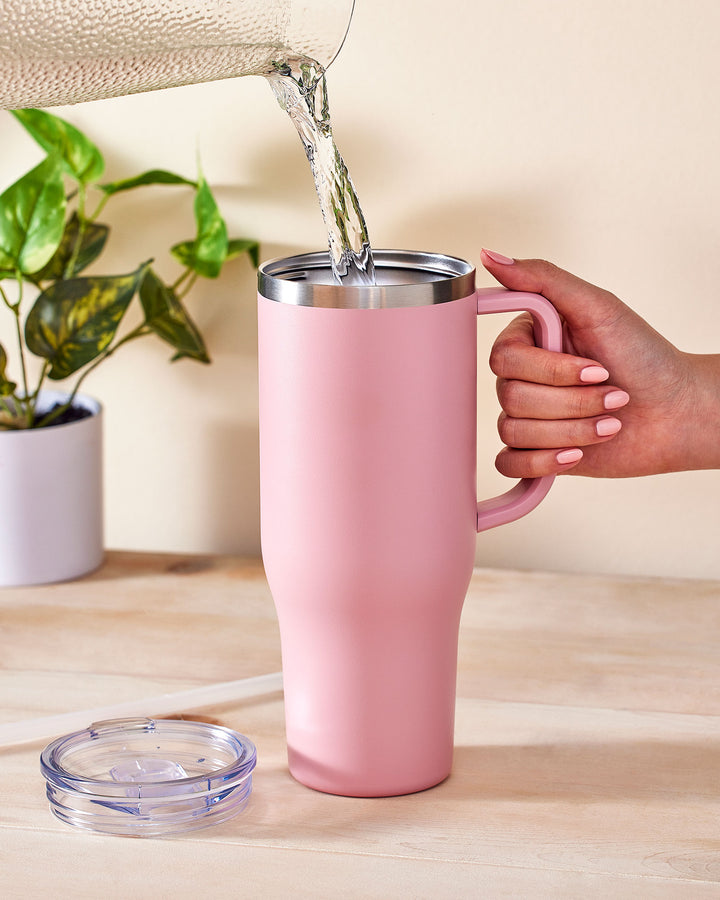40 oz Tumbler with Handle, Screw Lid