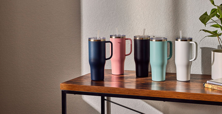 40 oz Tumbler with Handle, Screw Lid