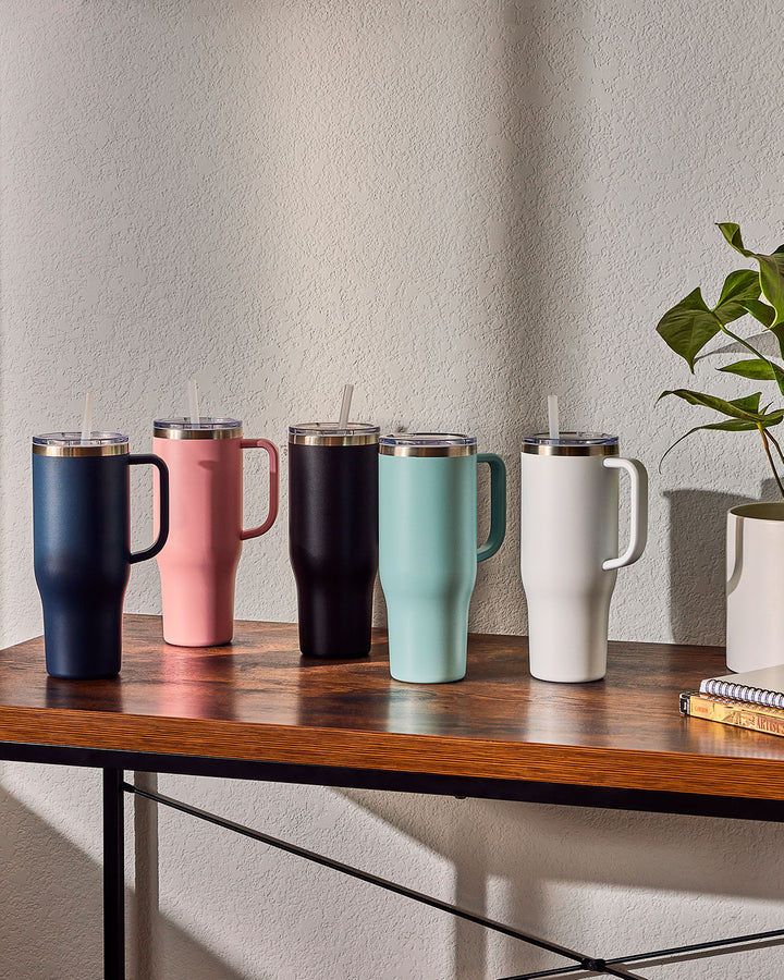 40 oz Tumbler with Handle, Screw Lid