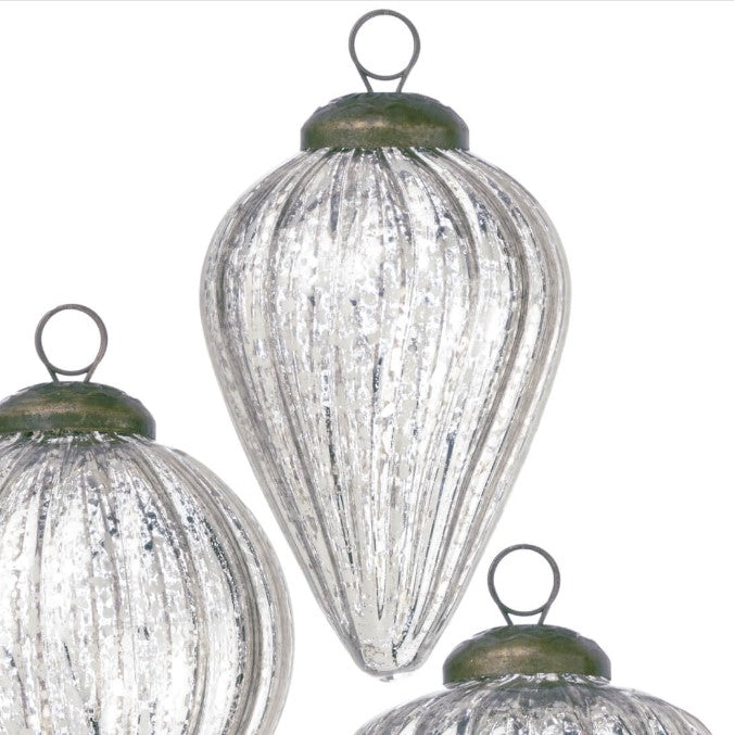Vintage Silver Mercury Glass Ornaments