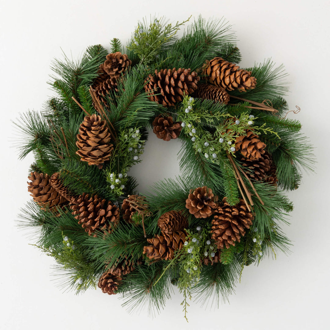 Lush Pine Pinecone Wreath, 24"