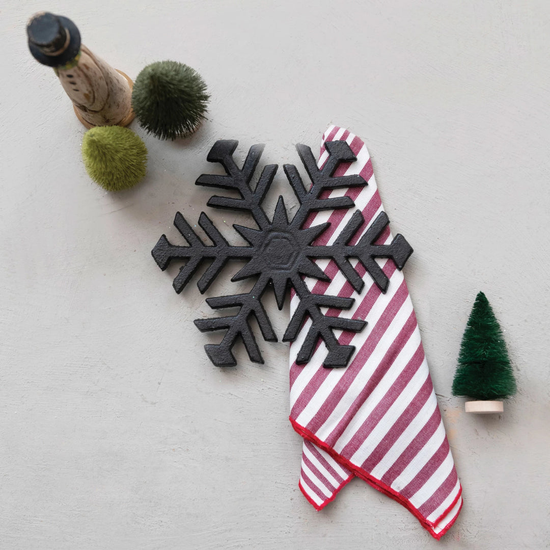 Snowflake Shape Cast Iron Trivet, 8.5" x 7.5"