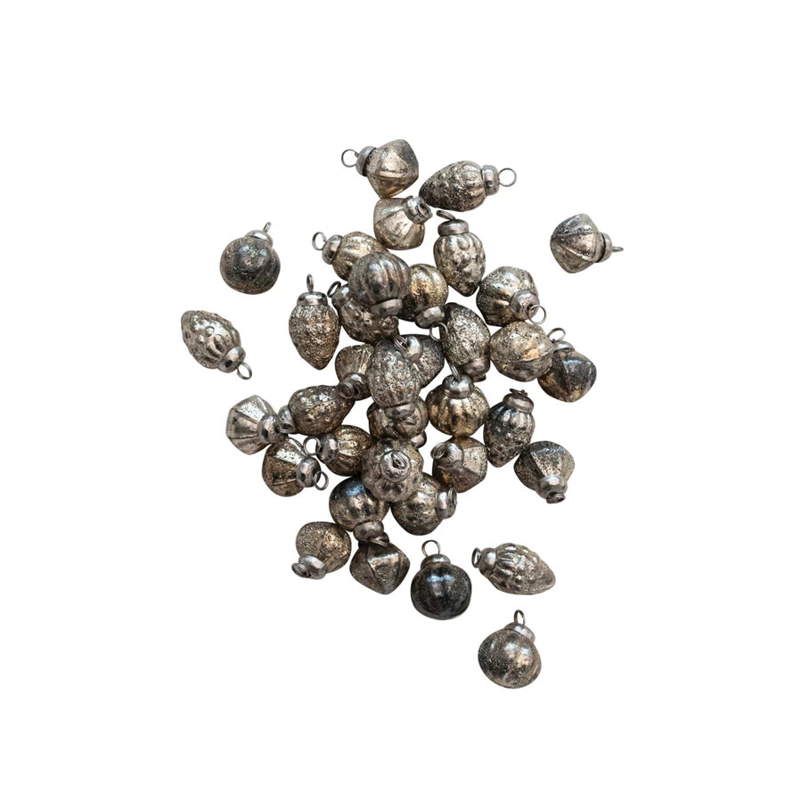 1" Embossed Mercury Glass Ornaments