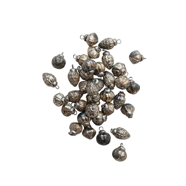 1" Embossed Mercury Glass Ornaments