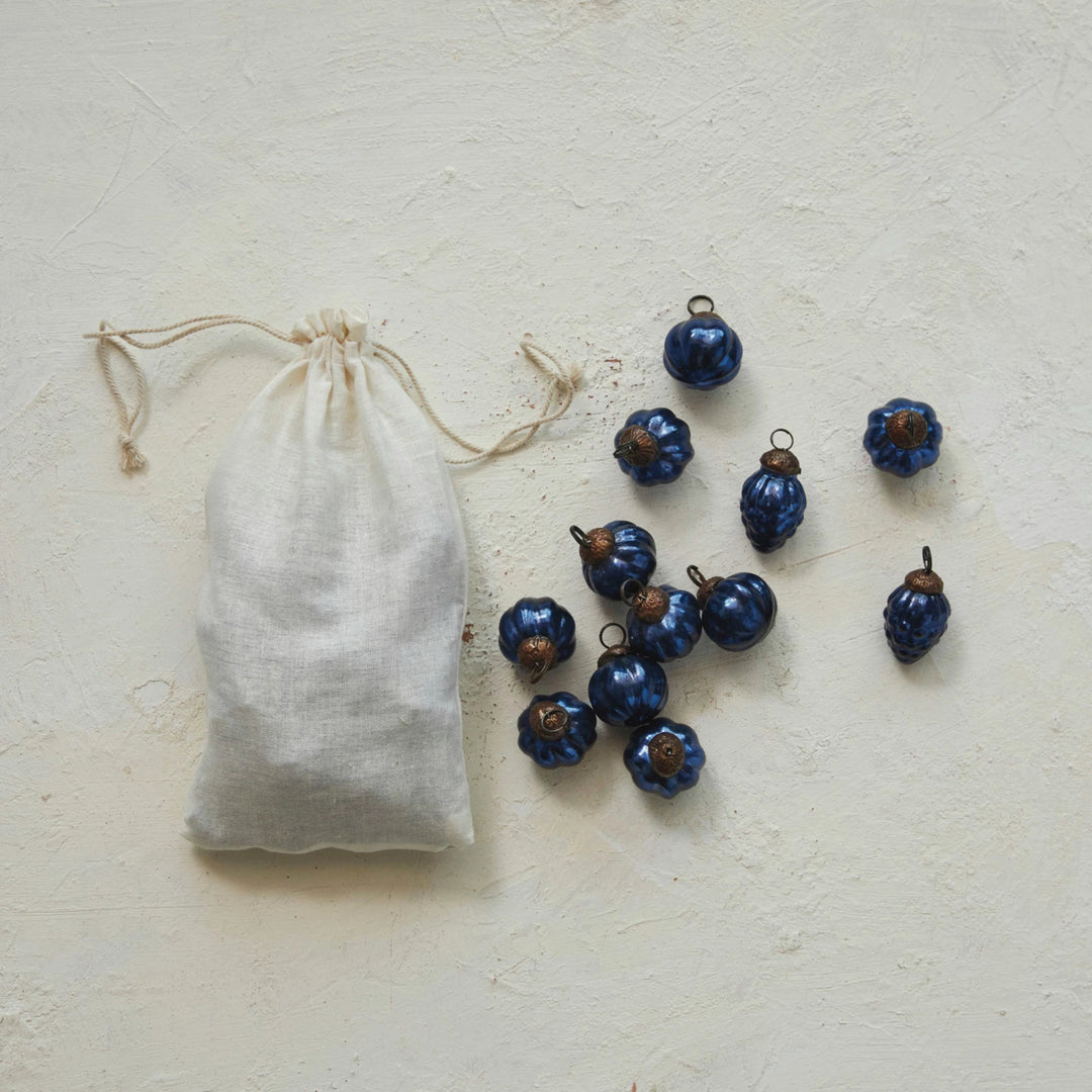 1" Embossed Mercury Glass Ornaments