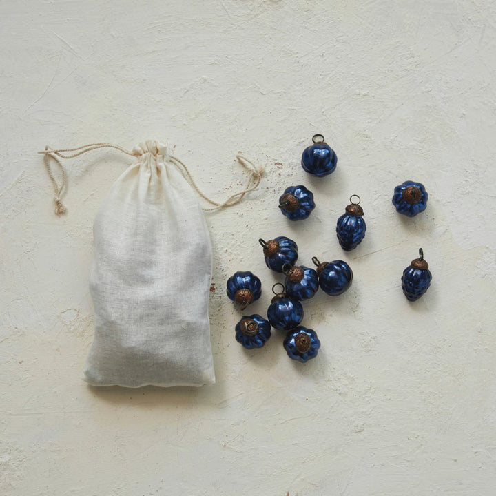 1" Embossed Mercury Glass Ornaments