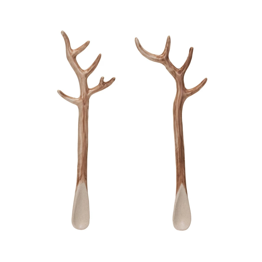 Antler Handle Stoneware Spoon