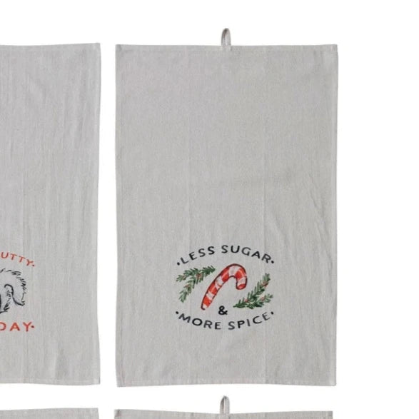 Holiday Cotton Printed Tea Towel, 28"L x 18"W