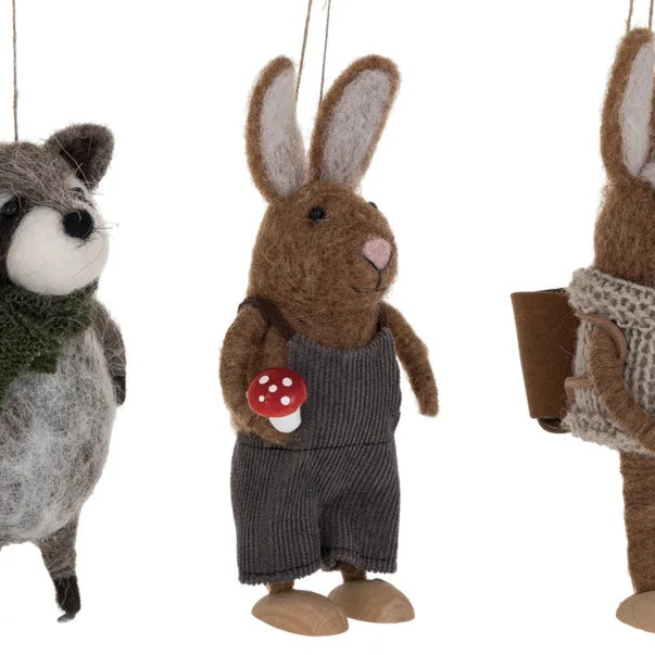 Handmade Wool Felt Forest Animal Ornament
