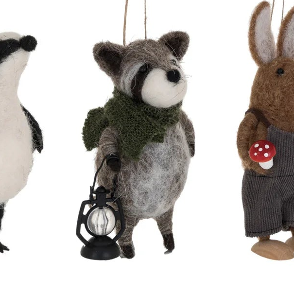 Handmade Wool Felt Forest Animal Ornament