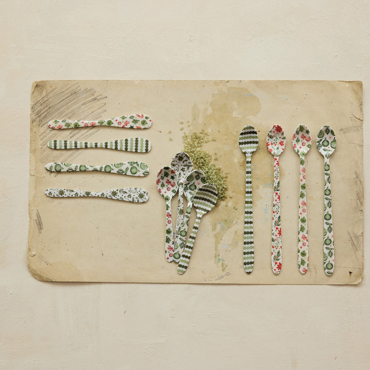Enameled Holiday Spoon &amp; Canapé Knife