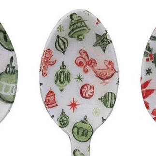 Enameled Holiday Spoon &amp; Canapé Knife