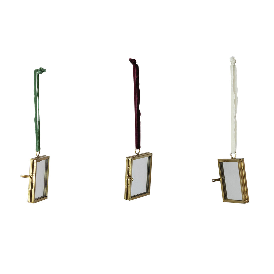 Brass &amp; Glass Photo Frame Ornament