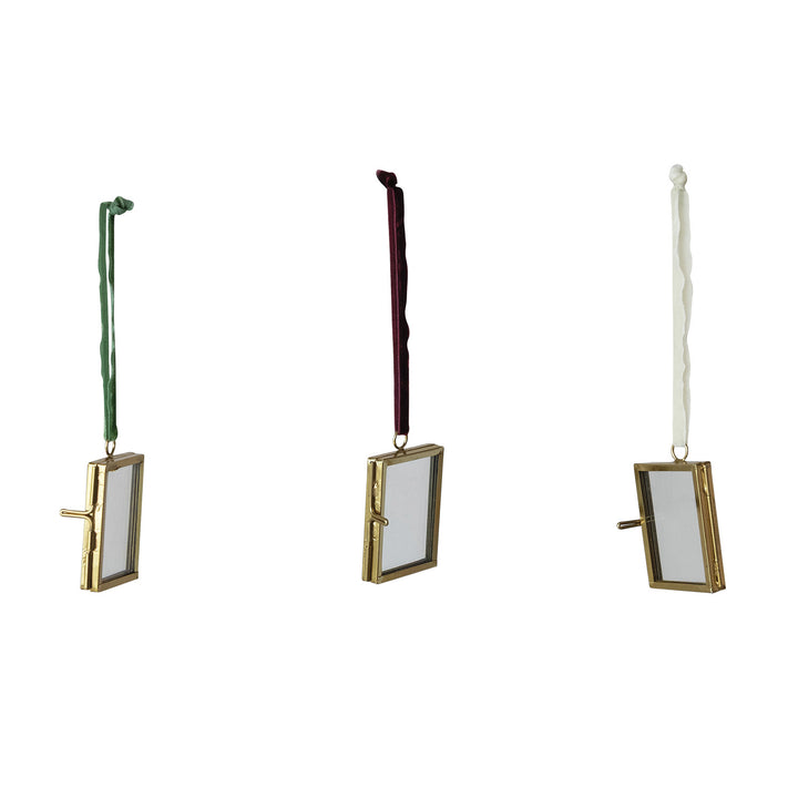 Brass &amp; Glass Photo Frame Ornament