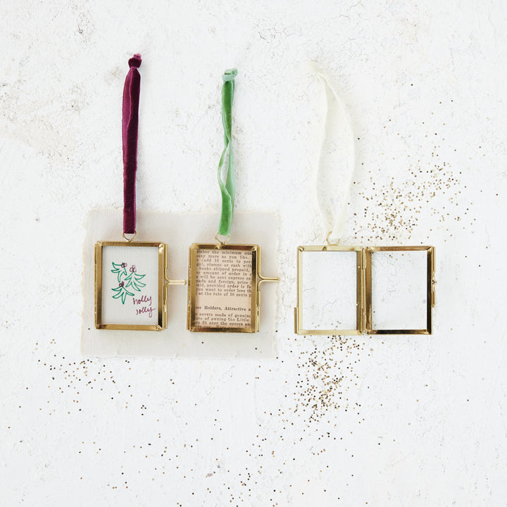 Brass &amp; Glass Photo Frame Ornament