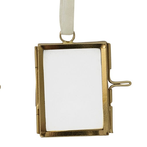 Brass &amp; Glass Photo Frame Ornament
