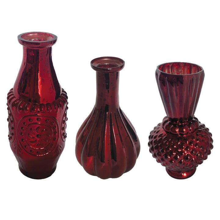 Burgundy Mercury Glass Bud Vase