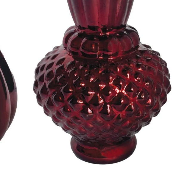 Burgundy Mercury Glass Bud Vase