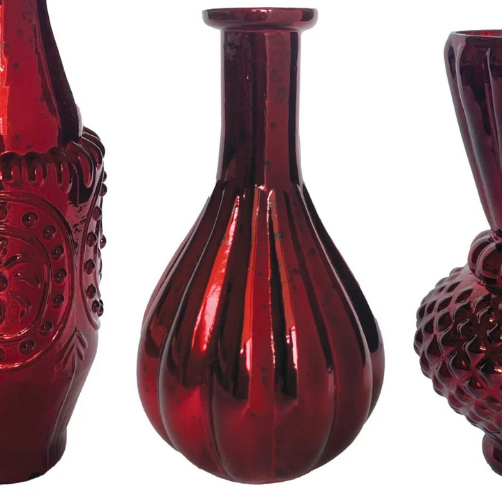 Burgundy Mercury Glass Bud Vase