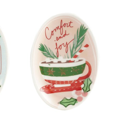 Hand-Painted Holiday Stoneware Dish