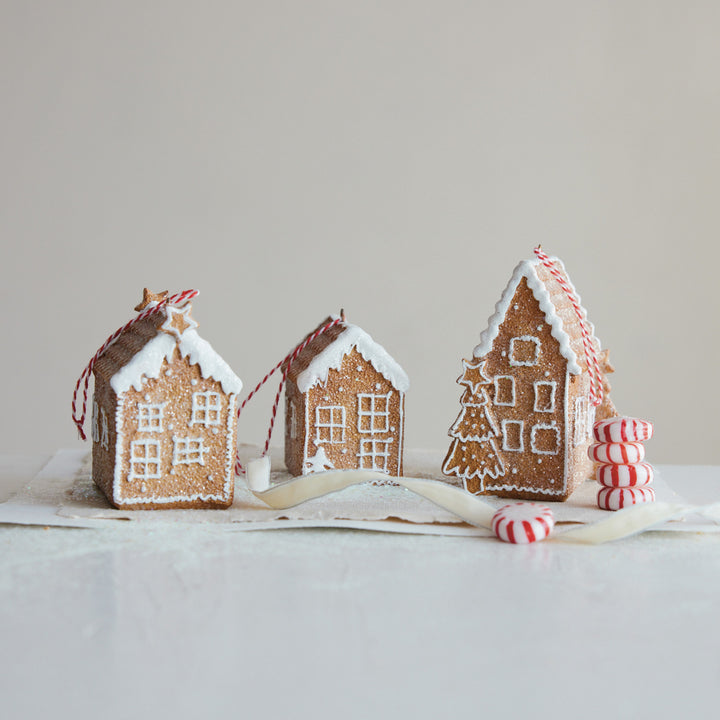 Glittered Gingerbread House Ornament