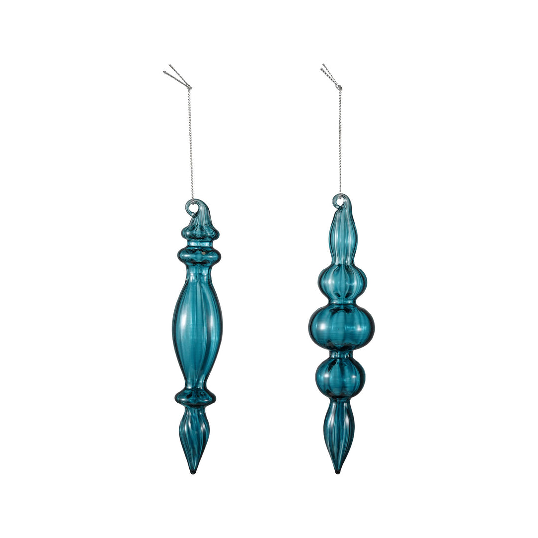 Blue Glass Finial Ornament