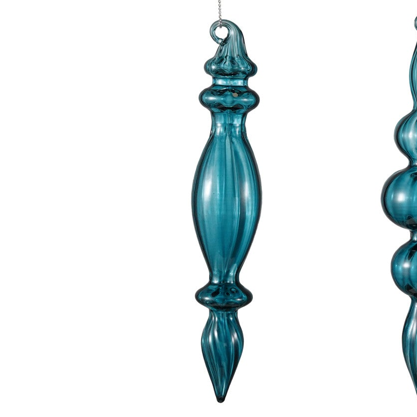 Blue Glass Finial Ornament