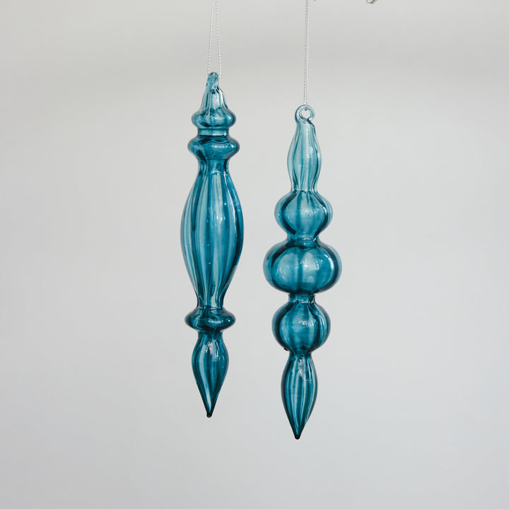 Blue Glass Finial Ornament
