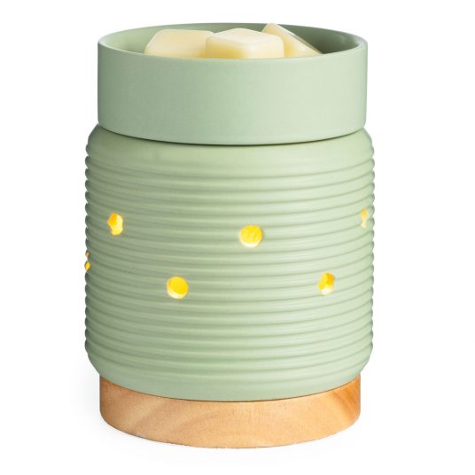 Eggshell Sage Wood Illuminated Fragrance Warmer
