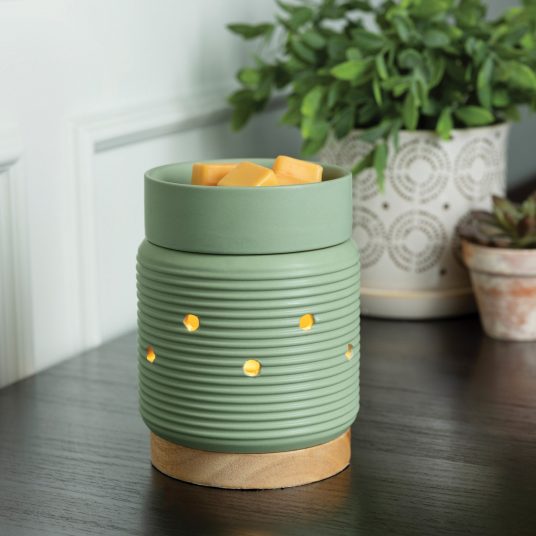 Eggshell Sage Wood Illuminated Fragrance Warmer