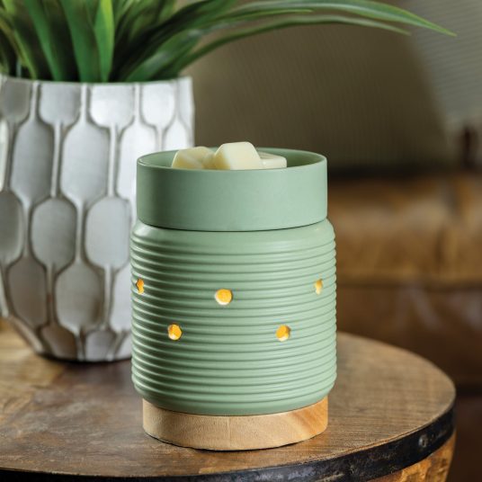 Eggshell Sage Wood Illuminated Fragrance Warmer