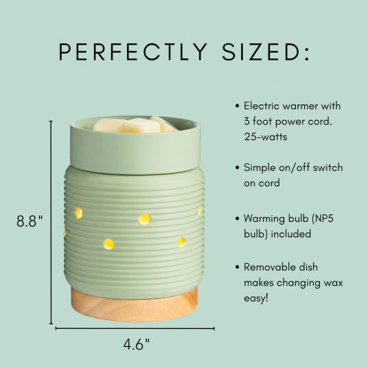 Eggshell Sage Wood Illuminated Fragrance Warmer